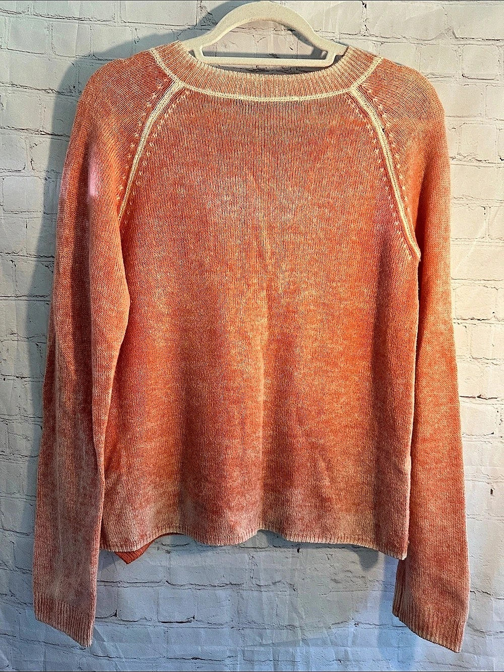 Beate Heymann Street Couture Cashmere Crewneck Sweater in Mottled Orange S